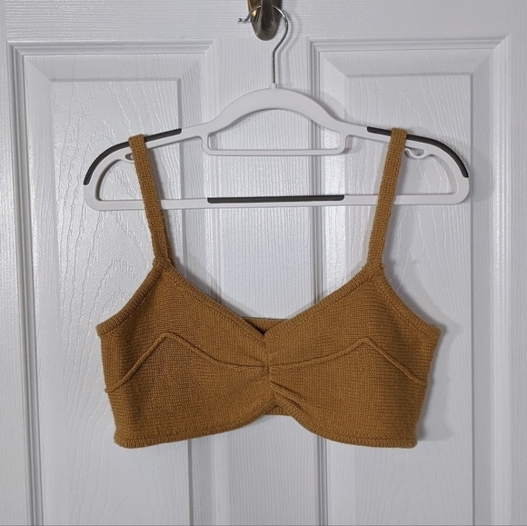 Wool Blend Forever 21 Burnt‎ Orange / Tan Bralette Style Cropped Tank Size M - Picture 1 of 5